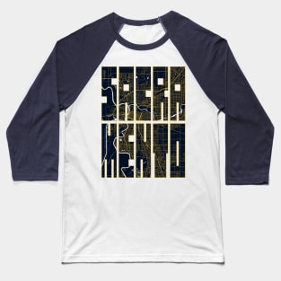 Sacramento, USA City Map Typography - Gold Art Deco Baseball T-Shirt